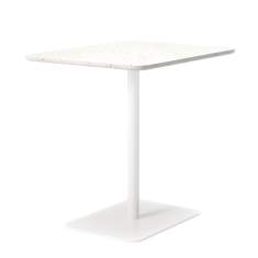 Cafeteria Tisch weiss Bistrotisch Marmor Säulentisch Skandiform Tinnef Café