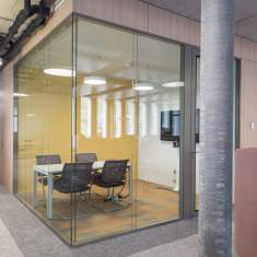 Raumhöhe Trennwände Büro Raumteiler Glas Glastrennwand Uniska Akustik Doppelverglassung IQ Structural