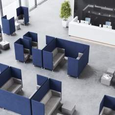 Clubsessel blau grau Loungemöbel Büro Loungesessel Design, profim, Vancouver Lite - Sessel