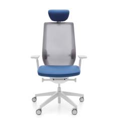 Drehstuhl blau Bürostuhl Design Bürostühle mit Armlehnen Netzgewebe Drehstühle mit Kopfstütze Profim AccisPro