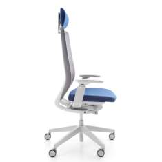 Drehstuhl blau Bürostuhl Design Bürostühle mit Armlehnen Netzgewebe Drehstühle mit Kopfstütze Profim AccisPro