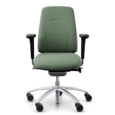 Bürostuhl ergonomisch Bürodrehstuhl grün mit Armlehnen Drehstuhl Büro Flokk RH Logic 200 Silver