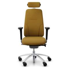 Bürostuhl ergonomisch Bürodrehstuhl gelb mit Armlehnen Drehstuhl Büro Flokk RH Logic 220 Silver
mit Kopfstütze