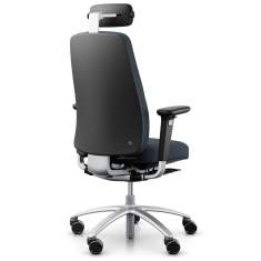 Bürostuhl ergonomisch Bürodrehstuhl dunkelblau mit Armlehnen Drehstuhl Büro Flokk RH Logic 220 Silver Elite
mit Kopfstütze