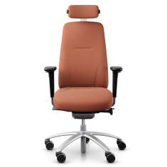 Bürostuhl ergonomisch Bürodrehstuhl orange mit Armlehnen Drehstuhl Büro Flokk RH Logic 220 Silver Elite
mit Kopfstütze