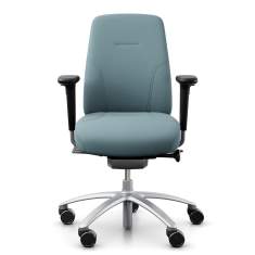 Bürostuhl ergonomisch Bürodrehstuhl blau mit Armlehnen Drehstuhl Büro Flokk RH Logic 200 Silver Elite