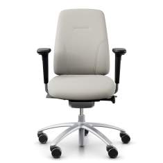 Bürostuhl ergonomisch Bürodrehstuhl weiss mit Armlehnen Drehstuhl Büro Flokk RH Logic 200 Silver Elite
