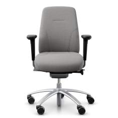 Bürostuhl ergonomisch Bürodrehstuhl grau mit Armlehnen Drehstuhl Büro Flokk RH Logic 200 Silver Elite