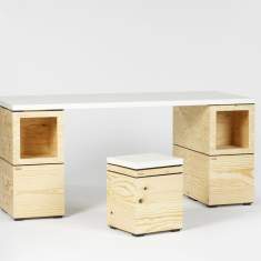 Schreibtisch Büro modulare Holzboxen Bene, Pixel