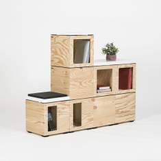 Büro Schrank modular Büroschrank modulare Holzboxen Bene, Pixel