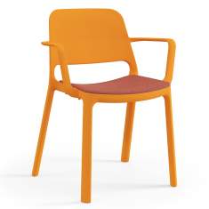 Besucherstuhl Kunststoff Besucherstühle orange Stuhl Cafeteria Viasit Sounio Outdoor-Stuhl