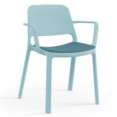 Besucherstuhl Kunststoff Besucherstühle blau Stuhl Cafeteria Viasit Sounio Outdoor-Stuhl