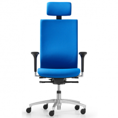 Chefsessel Stoff  blau, Bürodrehstuhl Stoff blau Armlehnen Kopfstütze, Dauphin, @Just magic2 Bürodrehstuhl