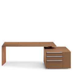 Schreibtisch Design Büromöbel Schreibtische Holz braun Poltrona Frau, C.E.O. Cube Desk