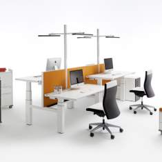 Schreibtisch höhenverstellbar Büromöbel Schreibtische weiß  WINI, WINEA PRO Duo-Arbeitsplatz