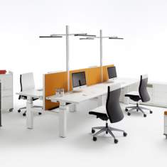 Schreibtisch höhenverstellbar Schreibtische weiß ergonomisch WINI, WINEA PRO Duo-Arbeitsplatz