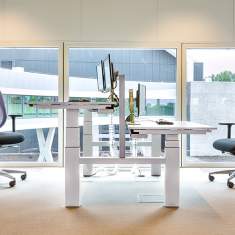 Schreibtisch höhenverstellbar Schreibtische weiß ergonomisch WINI, WINEA PRO Duo-Arbeitsplatz
