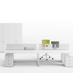 Schreibtisch weiß, Teamarbeitsplatz | Büro Schreibtische weiß | Büromöbel, Fantoni, Framework 2.0 Tisch