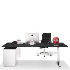 Schwarzer Schreibtisch höhenverstellbar Ergonomie Büromöbel Schreibtische ergonomisch, WINI, WINEA PRO Arbeitstisch