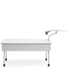 Weißer Schreibtisch auf Rollen Büro kleine Schreibtische mobil, Steelcase, Verb