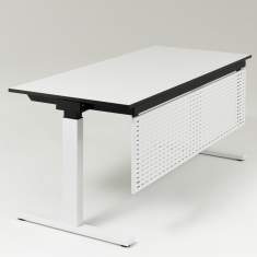 Weißer Schreibtisch höhenverstellbar Büromöbel ergonomische Schreibtische weiß, Zurbuchen, Arbeitsplatzsysteme