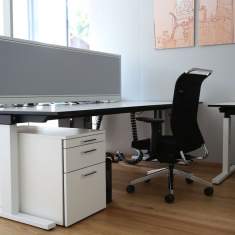 Weißer Schreibtisch höhenverstellbar Büromöbel ergonomische Schreibtische weiß , Zurbuchen, Arbeitsplatzsysteme