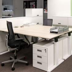 Weißer Schreibtisch höhenverstellbar Büromöbel ergonomische Schreibtische weiß , Zurbuchen, Arbeitsplatzsysteme