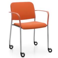 Besucherstühle auf Rollen Konferenzstühle orange Cafeteria Stühle profim, Zoo Besucherstuhl