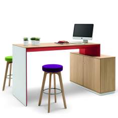 Kleiner Schreibtisch rot Schreibtische rot mit Steckdosen | moderne Büromöbel WINI, WINEA PLUS