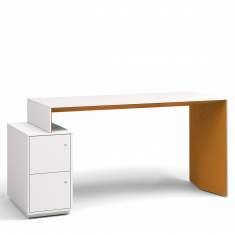 Kleiner Schreibtisch orange  | orange Schreibtische mit Steckdosen | moderne Büromöbel WINI, WINEA PLUS