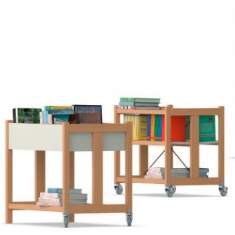Rollregale | Bibliotheken, VS, Libro-Wood Bücherwagen