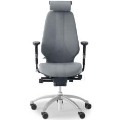 Bürostuhl grau Bürodrehstuhl moderne Bürostühle mit Armlehnen mit Kopfstütze Flokk, RH Logic 400