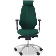 Bürostuhl grün Bürodrehstuhl moderne Bürostühle mit Armlehnen mit Kopfstütze Flokk, RH Logic 400