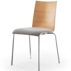 Besucherstuhl Holzschale Beuscherstühle grau Konferenzstühle Cafeteria Stühle rosconi Objektmöbel - Aticon