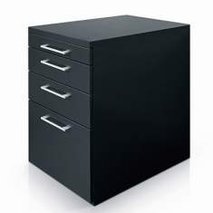 Bürocontainer schwarz Bürokorpus Schubladen Echo, Standard Korpus