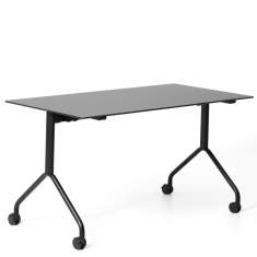 Klapptisch, mit Rollen, dünne Platte, Design, rosconi, Objektmöbel FX table