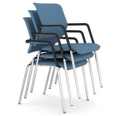 Besucherstühle stapelbar Konferenzstühle blau Cafeteria Stühle, viasit, drumback Besucherstuhl