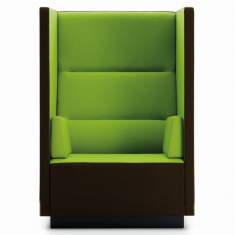 Loungesessel grün Stoff Bürosessel Design Büro Akustik, offecct, Float High Large
