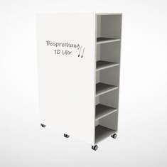Raumteiler mit Whiteboard mit Akustikpaneels Rollregal fahrbar magnetisch O+C System Adeco Mobiler Raumteiler