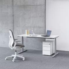 Höhenverstellbarer Schreibtisch elektrisch ergonomische Schreibtische weiß Bene Level lift pure