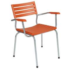 Besucherstuhl orange Besucherstühle Kunstoff Gartenstuhl feuerverzinkt Gartenstühle Cafeteria Stuhl Kantinen Stuhl mobbel classic mit Armlehnen