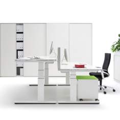 Weißer Schreibtisch höhenverstellbar Büromöbel Schreibtische weiß , WINI, WINEA ECO Tischsystem
