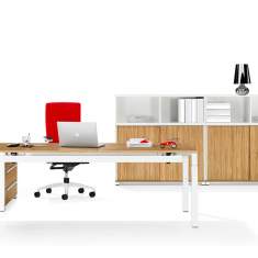 Schreibtisch Büro  Holz, Design Bürotisch höhenverstellbar, WINI, WINEA ECO Tischsystem