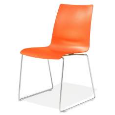 Besucherstuhl orange Besucherstühle mit Kuffengestell Konferenzstuhl Kunststoff Konferenzstühle Kantinen Stuhl günstig Stapelstuhl Kusch+Co 1330 Paxo