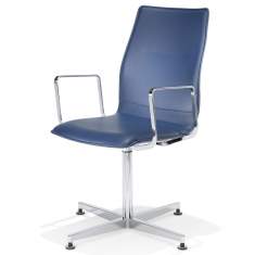 Konferenzstuhl blau Konferenzstühle drehbar mit X-Fuß mit Armlehnen Kusch+Co 2140 uni_verso