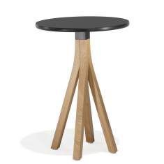 Designer Beistelltisch schwarz Beistelltische Holz Runde Tischplatte Kusch+Co 3000 NJORD