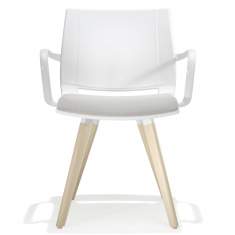 Besucherstuhl weiß Besucherstühle mit Vierfußgestell aus Holz Konferenzstuhl Kunststoff Konferenzstühle mit Armlehnen Kantinen Stuhl Kusch+Co 2080 uni_verso