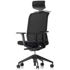 Vitra Stuhl Design Bürostuhl ergonomischer Bürodrehstuhl exklusiv Drehstuhl mit Kopfstütze schwarz Netzrücke vitra, AM Chair