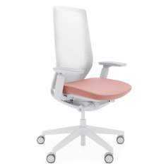 Drehstuhl weiss rosig Bürostuhl Design Bürostühle mit Armlehnen Netzgewebe Profim AccisPro