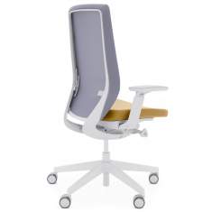 Drehstuhl weiss gelb Bürostuhl Design Bürostühle mit Armlehnen Netzgewebe Profim AccisPro